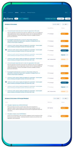 Product dashboard screenshot on a mobile device